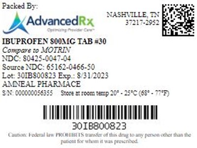 Ibuprofen 800mg Tab Qty 30 NDC 80425-0047.jpg Ibuprofen 800mg Tab Qty 30 NDC 80425 0047